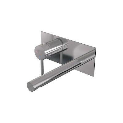 Inbouw Wastafelmengkraan Brauer Chrome Edition Coldstart Rechte Uitloop Ronde Hendel Links Chroom Met Afdekplaat