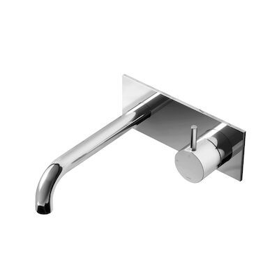Inbouw Wastafelmengkraan Hotbath Cobber 3+3 Inbouwsysteem 1-hendel Gebogen 18 cm Chroom