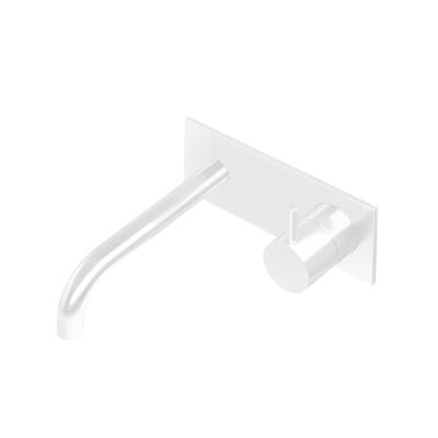 Inbouw Wastafelmengkraan Hotbath Cobber 3+3 Inbouwsysteem 1-hendel Gebogen 18 cm Mat Wit