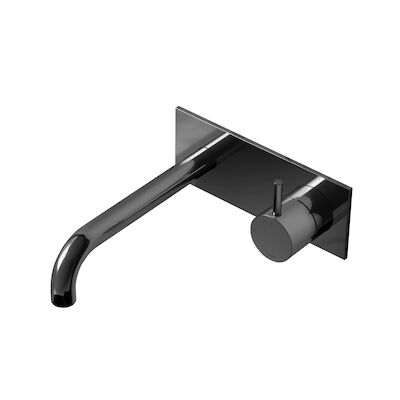 Inbouw Wastafelmengkraan Hotbath Cobber 3+3 Inbouwsysteem 1-hendel Gebogen 18 cm Zwart Chroom