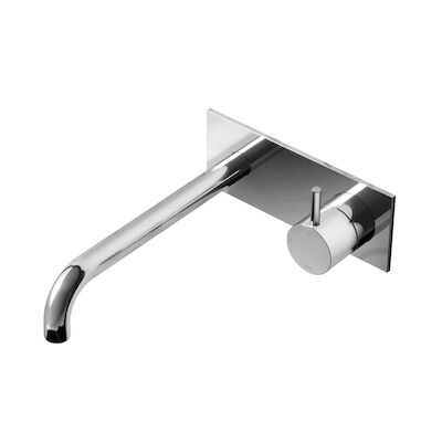 Inbouw Wastafelmengkraan Hotbath Cobber 3+3 Inbouwsysteem 1-hendel Gebogen 25 cm Chroom