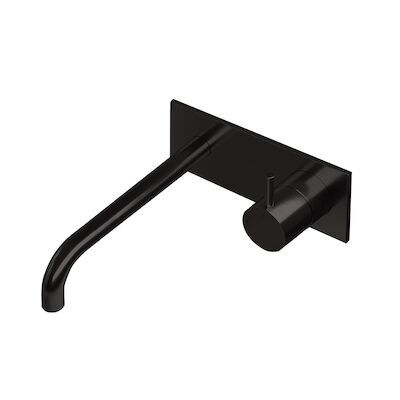 Inbouw Wastafelmengkraan Hotbath Cobber 3+3 Inbouwsysteem 1-hendel Gebogen 25 cm Mat Zwart