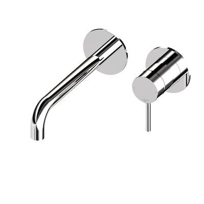 Inbouw Wastafelmengkraan Lagoo Garda met Uitloop Links 22 cm Messing Chroom
