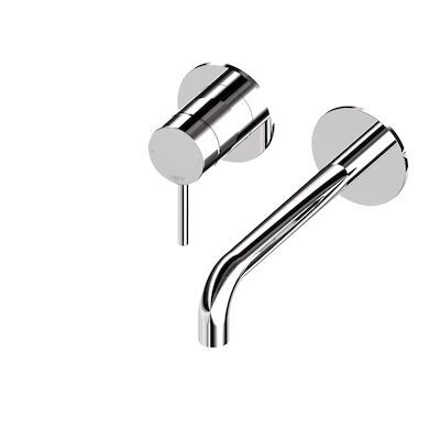 Inbouw Wastafelmengkraan Lagoo Garda met Uitloop Rechts 19 cm Messing Chroom