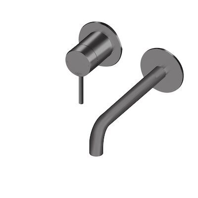Inbouw Wastafelmengkraan Lagoo Garda met Uitloop Rechts 22 cm Messing Gunmetal
