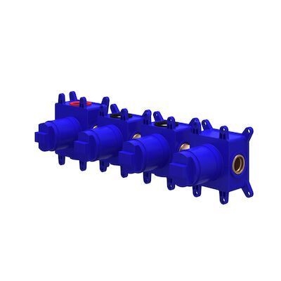 Inbouwbox IVY tbv Inbouw Thermostaat 3 Stopkranen Symmetry Donker Blauw