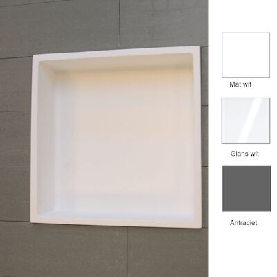 Inbouwnis Luca Sanitair 29.5×29.5×8 cm Polystone Glans Wit