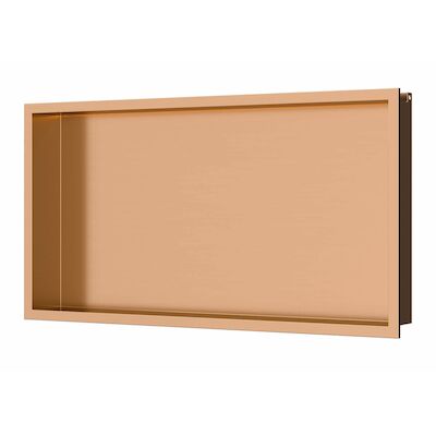 Inbouwnis Luca Sanitair 60x30x6,5cm RVS Geborsteld Koper PVD + LED verlichting