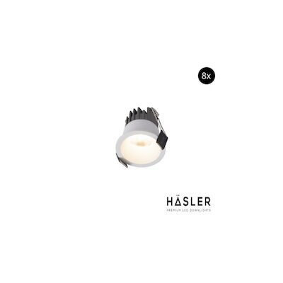 Inbouwspot Häsler Atrano Incl. Fase Aansnijding Dimbaar 5 cm 3.6 Watt Warm Wit Set 8x