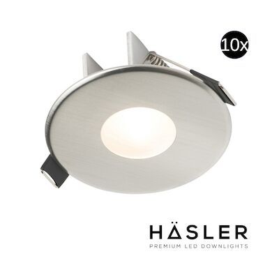 Inbouwspot Häsler Blanes Incl. Fase Aansnijding Dimbaar 8 cm 4 Watt Helder Wit RVS Set 10x