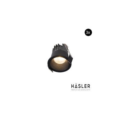 Inbouwspot Häsler Canco Incl. Fase Aansnijding Dimbaar 5 cm 3.6 Watt Warm Wit Set 3x