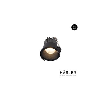 Inbouwspot Häsler Canco Incl. Fase Aansnijding Dimbaar 5 cm 3.6 Watt Warm Wit Set 5x