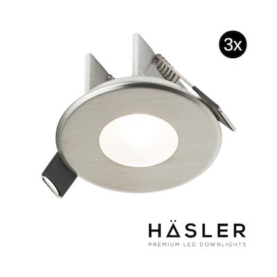 Inbouwspot Häsler Ferrara Incl. Fase Aansnijding Dimbaar 6,8 cm 4 Watt Helder Wit RVS Set 3x