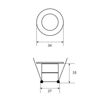 Inbouwspot Häsler Grado Incl. Fase Aansnijding Dimbaar 3.4 cm 1.8 Watt Warm Wit RVS look Set 4x