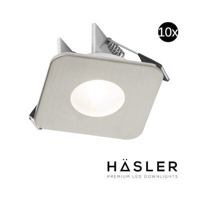 Inbouwspot Häsler Mallorca Incl. Fase Aansnijding Dimbaar 6,8 cm 4 Watt Helder Wit RVS Set 10x