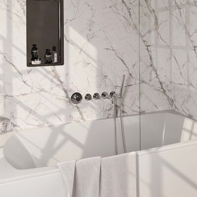 Inbouwthermostaatset Brauer Chrome Carving Incl Baduitloop en Staafhanddouche Messing Chroom