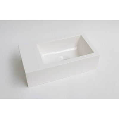 INK Fontein Contra Polystone Zonder Kraangat Links Cilinder Glans Wit 40x22x10 cm