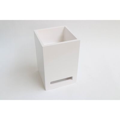 INK Fontein Skyscraper Polystone Zonder Kraangat Inclusief Handdoek Uitsparing En Verzonken Plug Glans Wit 20x20x30 cm