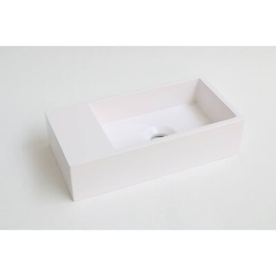 INK Fontein Versus Zonder Kraangat Links Polystone Glans Wit 36x18x9 cm