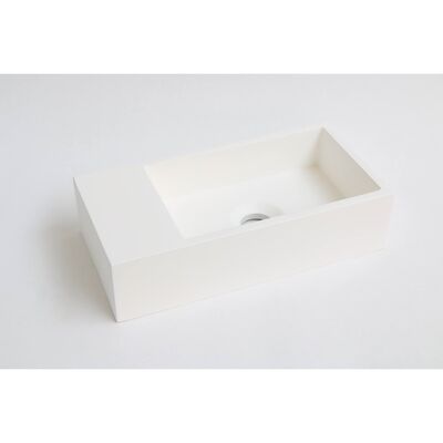 INK Fontein Versus Zonder Kraangat Links Polystone Mat Wit 36x18x9 cm