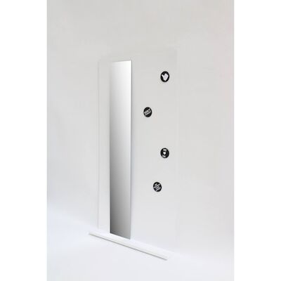 INK Fonteinplanchet Note Staal Inclusief Spiegel Glans Wit 36×72 cm
