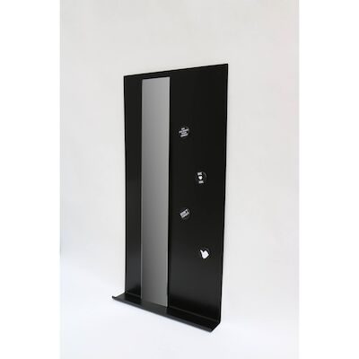 INK Fonteinplanchet Note Staal Mat Zwart Inclusief Spiegel Rookglas 36×72 cm