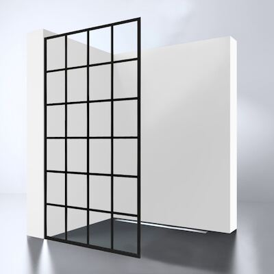 Inloopdouche Best Design Black Screen 100×200 cm 10mm Nano Mat Zwart