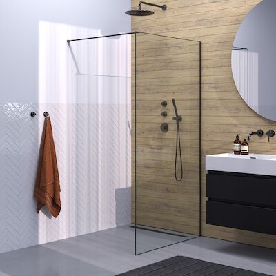 Inloopdouche Brauer Frame Set 1 Helder Glas 100×200 Met Muurprofiel En Lijst Rondom Gunmetal Geborsteld