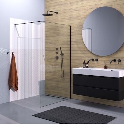 Inloopdouche Brauer Frame Set 1 Helder Glas 120×200 Met Muurprofiel En Lijst Rondom Gunmetal Geborsteld