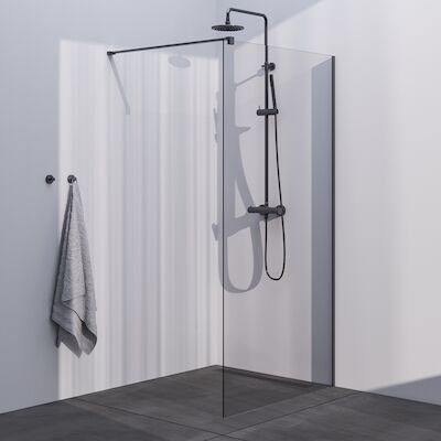 Inloopdouche Brauer Season Set 1 Helder Glas 110×200 Met Muurprofiel Gunmetal Geborsteld
