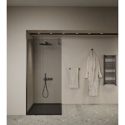 Inloopdouche BWS Elonpa Helder Glas 120×200 cm Zwart