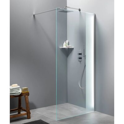 Inloopdouche BWS Free Time 100×200 cm Timeless Coating Met Strook Matglas Chroom