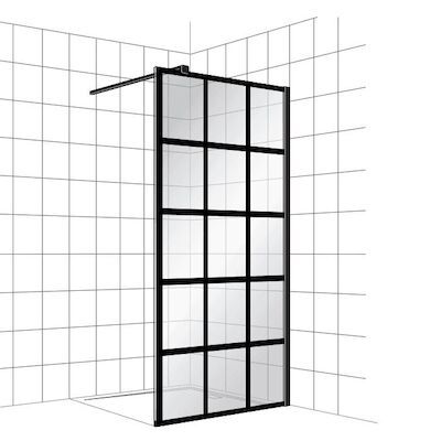 Inloopdouche BWS Free Time 100×200 cm Zwart Decor 3 Timeless Coating Mat Zwart Profiel