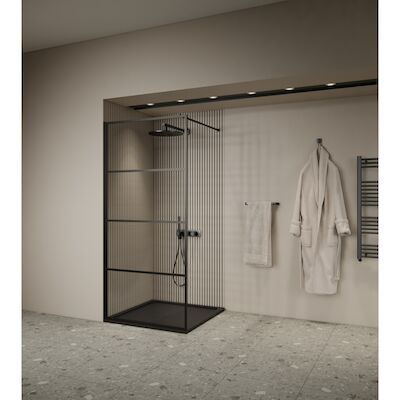 Inloopdouche | BWS | Oganto 1 | 120×200 cm | 8mm | Zwart