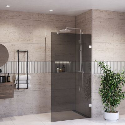 Inloopdouche BWS Portos RVS Look 120×200 cm Rookglas 8 mm Nano Coating