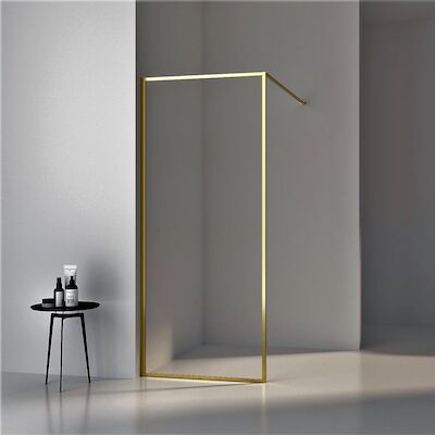 Inloopdouche BWS Recta 90×200 cm 8mm NANO Glas Geborsteld Messing Goud