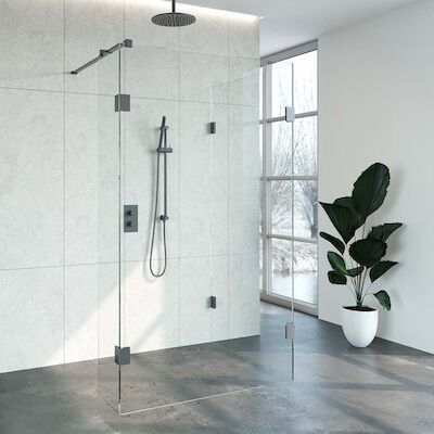 Inloopdouche Compleet Just Creating Profielloos 100×120/40 cm Reversed Gunmetal