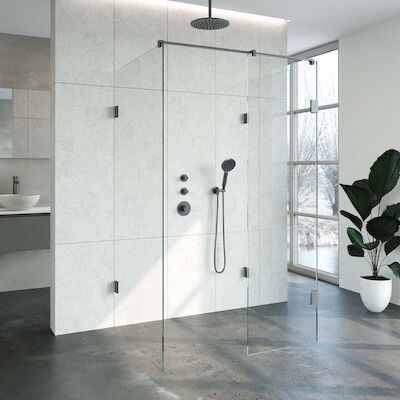 Inloopdouche Compleet XL Just Creating Profielloos 100×120 cm Gunmetal