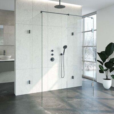 Inloopdouche Compleet XL Just Creating Profielloos 100×140 cm Gunmetal