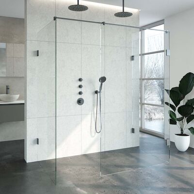 Inloopdouche Compleet XL Just Creating Profielloos 100×180 cm Gunmetal