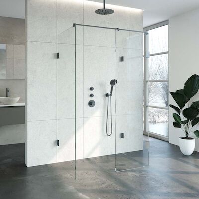 Inloopdouche Compleet XL Just Creating Profielloos 80×120 cm Gunmetal