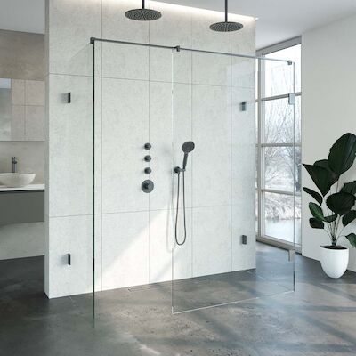 Inloopdouche Compleet XL Just Creating Profielloos 80×180 cm Gunmetal