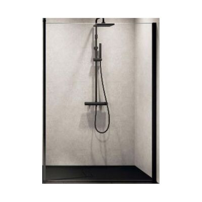 Inloopdouche Novellini Kuadra H 130×200 cm Helder Glas Mat Zwart Profiel