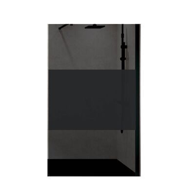 Inloopdouche Novellini Kuadra met Donkere Middenband 70×200 cm Mat Zwart Profiel