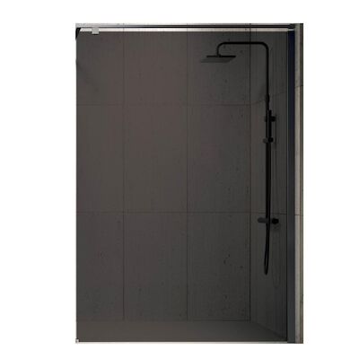Inloopdouche Novellini Kuadra met Grijs Rookglas 70×200 cm Mat Zwart Profiel