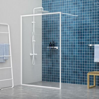 Inloopdouche Sealskin Contour 138×200 cm 6 mm Helder Glas Mat Wit