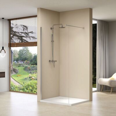 Inloopdouche Van Rijn ST01 100×200 cm Helder Glas 8 mm Met Stabilisatiestang Chroom