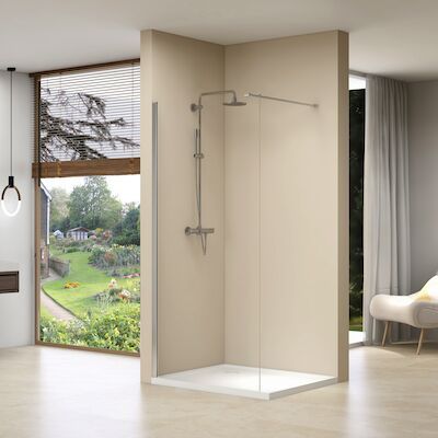 Inloopdouche Van Rijn ST01 110×200 cm Helder Glas 8 mm Met Stabilisatiestang Chroom