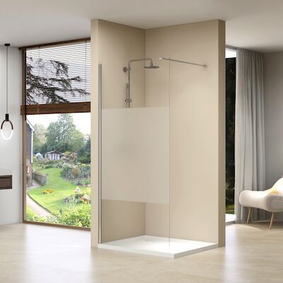 Inloopdouche Van Rijn ST01 120×200 cm 8 mm Met Stabilisatiestang En Middenband Chroom