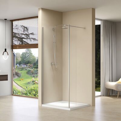Inloopdouche Van Rijn ST01 Met Zijwand Helder Glas 120-30×200 cm 8 mm Chroom